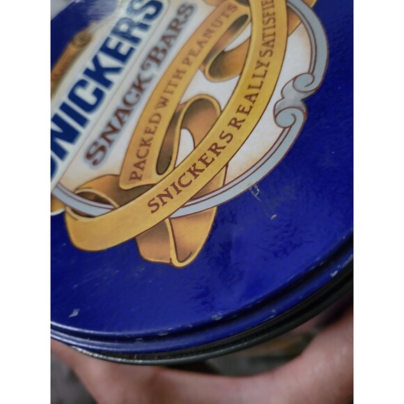 Vintage Snickers Snack Bars Mars Metal 1987 Tin Can Canister - Picture 6 of 6